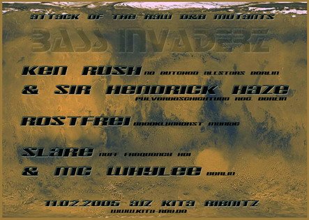 Flyer: Bass Invaderz — Rückseite