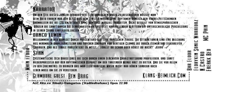 Flyer: Klangheimlich — Rückseite